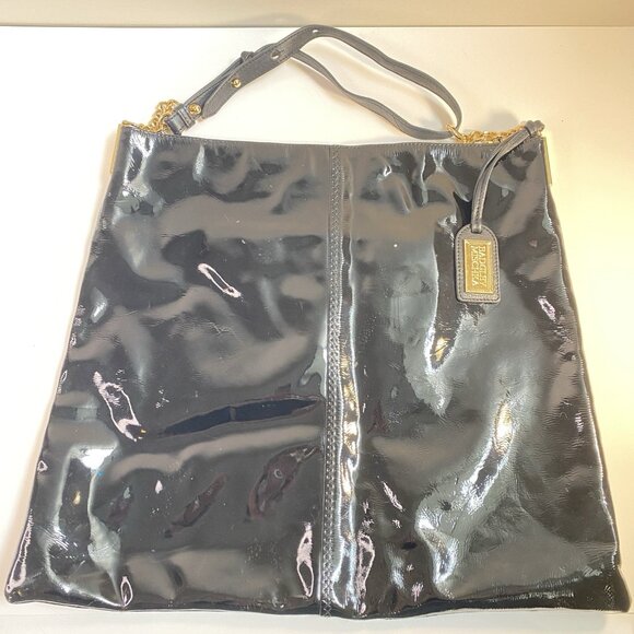 Badgley Mischka Handbags - Badgley Mischka HOBO Large Shoulder Bag Black Patent Leather